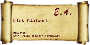 Elek Adalbert névjegykártya